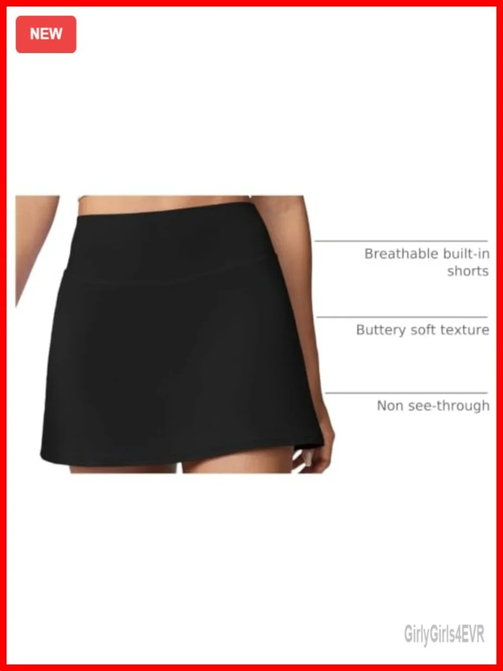 High Waisted Athletic Skort with Built-in Shorts and Pockets